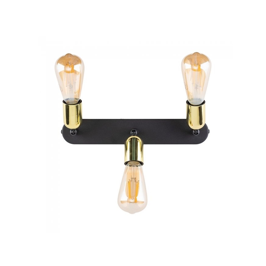 LED Bodové svítidlo TOP 3xE27/15W/230V černá/zlatá