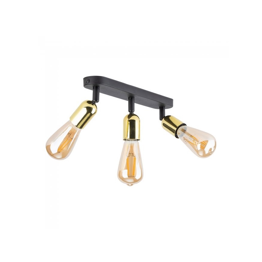LED Bodové svítidlo TOP 3xE27/15W/230V černá/zlatá
