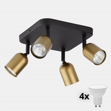 LED Bodové svítidlo TOP 4xGU10/10W/230V zlatá/černá