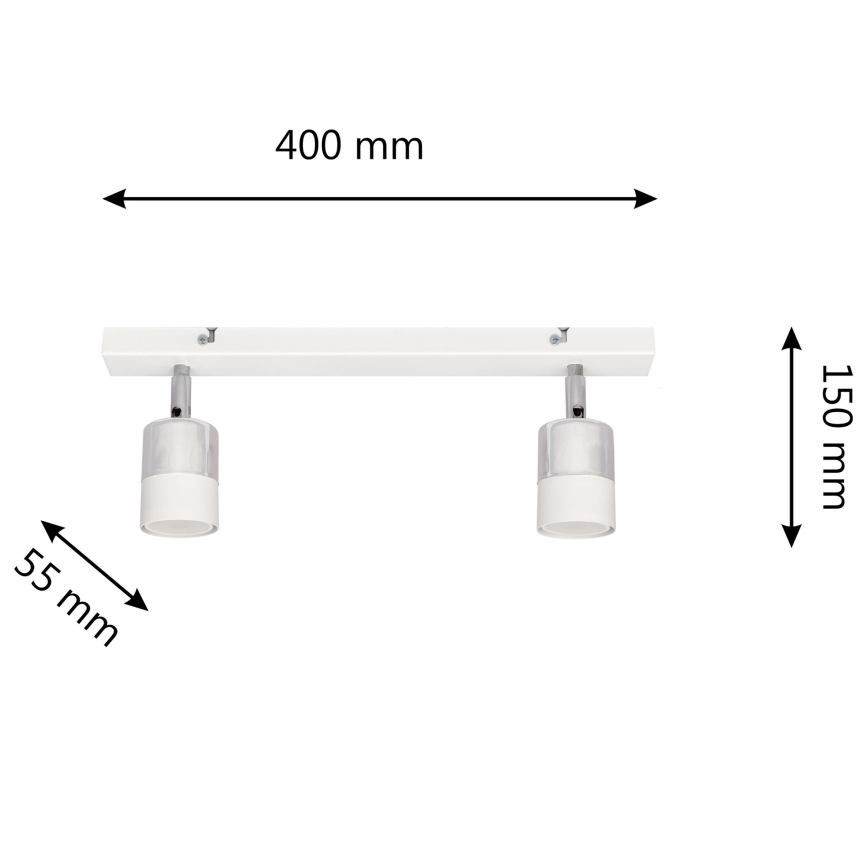 LED Bodové svítidlo TUBSSON 2xGU10/4,8W/230V bílá/lesklý chrom
