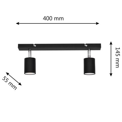 LED Bodové svítidlo TUNE 2xGU10/4,8W/230V černá