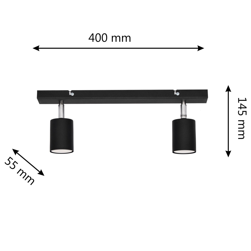 LED Bodové svítidlo TUNE 2xGU10/4,8W/230V černá