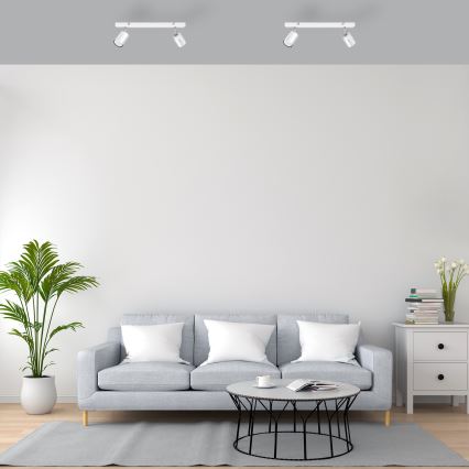 LED Bodové svítidlo TUNE 2xGU10/4,8W/230V matný chrom/bílá
