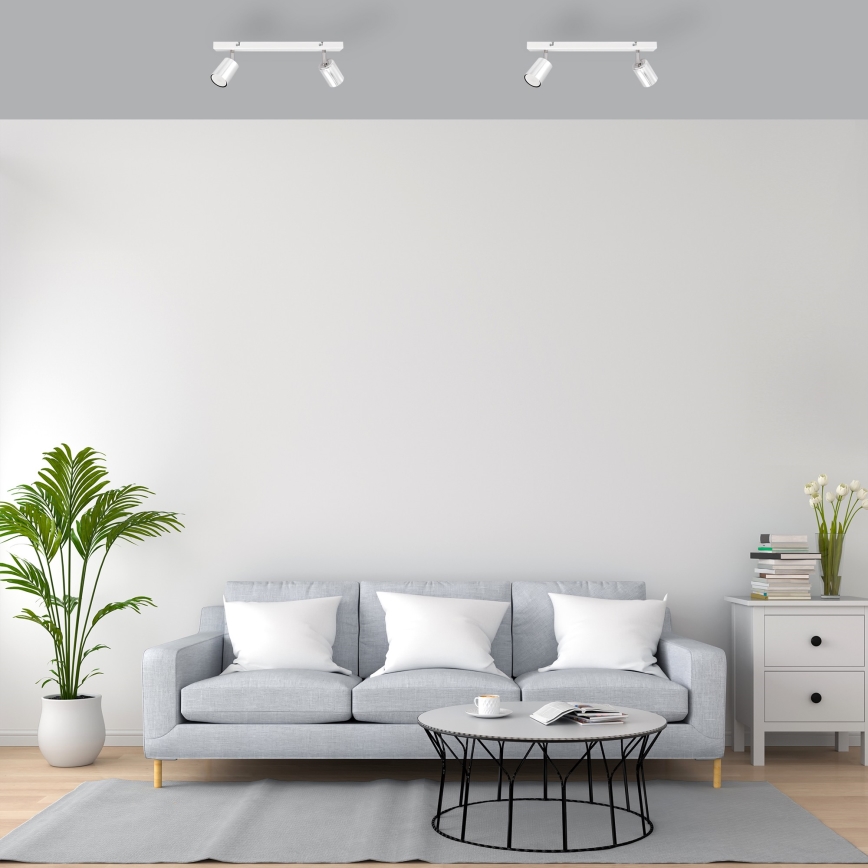 LED Bodové svítidlo TUNE 2xGU10/4,8W/230V matný chrom/bílá