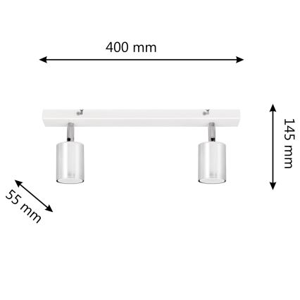 LED Bodové svítidlo TUNE 2xGU10/4,8W/230V matný chrom/bílá