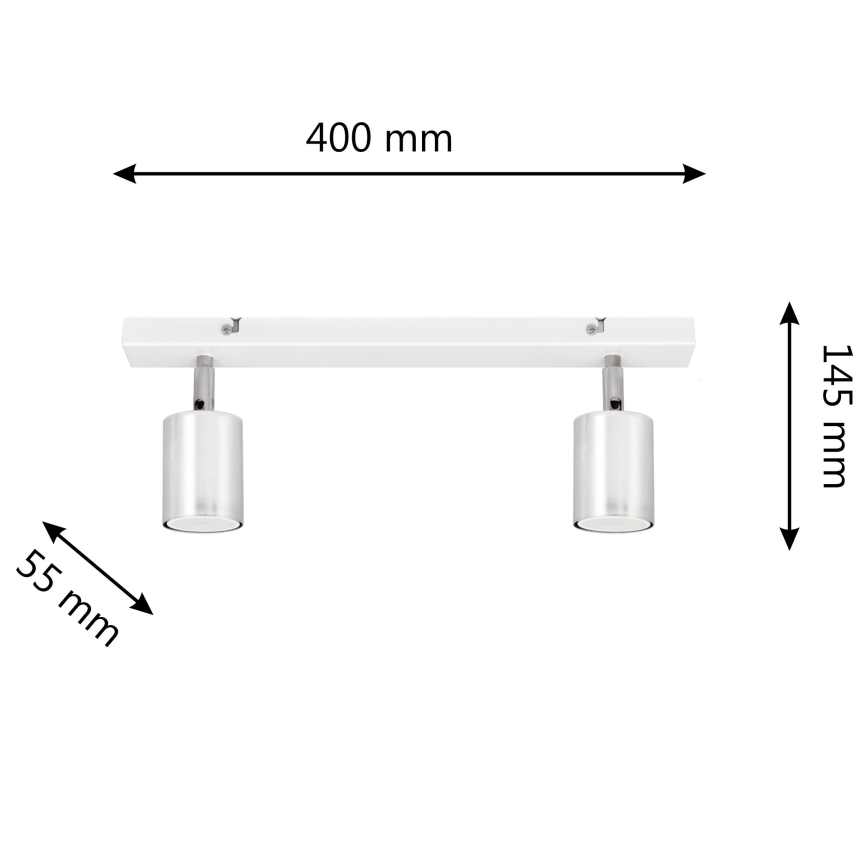 LED Bodové svítidlo TUNE 2xGU10/4,8W/230V matný chrom/bílá