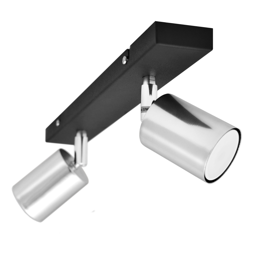LED Bodové svítidlo TUNE 2xGU10/4,8W/230V matný chrom/černá