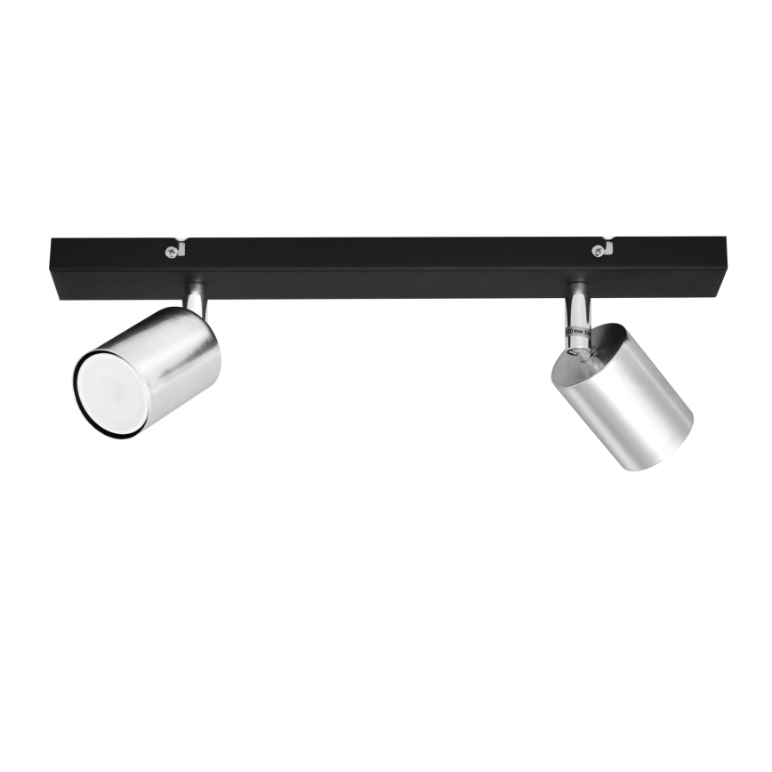 LED Bodové svítidlo TUNE 2xGU10/4,8W/230V matný chrom/černá