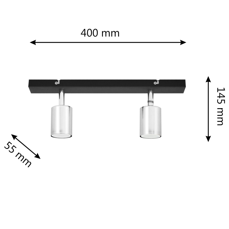 LED Bodové svítidlo TUNE 2xGU10/4,8W/230V matný chrom/černá