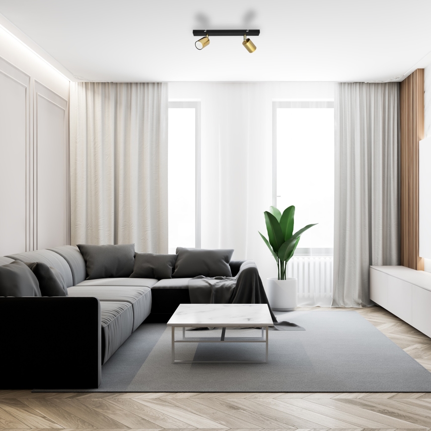 LED Bodové svítidlo TUNE 2xGU10/4,8W/230V zlatá/černá
