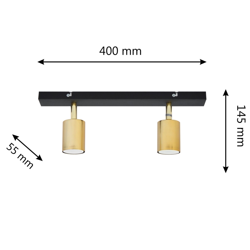 LED Bodové svítidlo TUNE 2xGU10/4,8W/230V zlatá/černá
