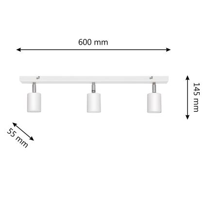 LED Bodové svítidlo TUNE 3xGU10/4,8W/230V bílá