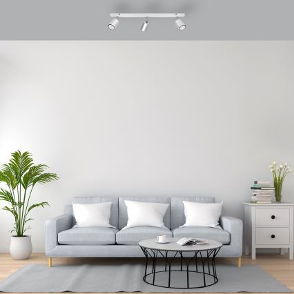 LED Bodové svítidlo TUNE 3xGU10/4,8W/230V matný chrom/bílá