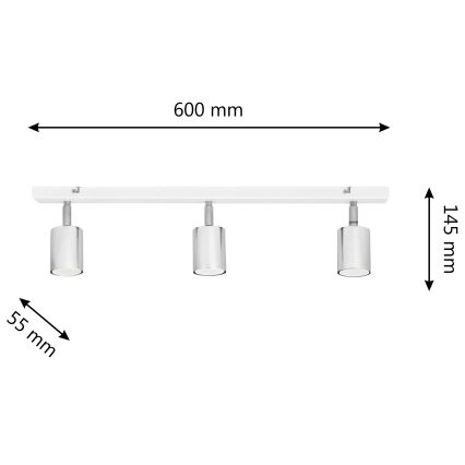 LED Bodové svítidlo TUNE 3xGU10/4,8W/230V matný chrom/bílá