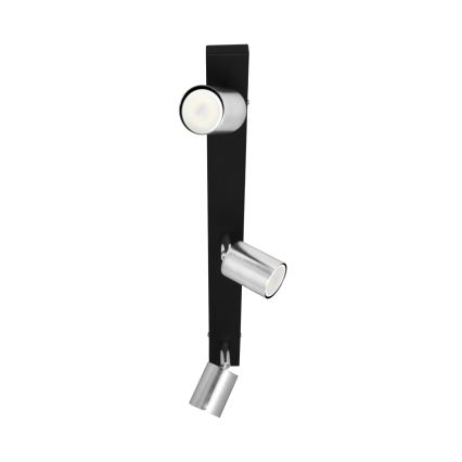 LED Bodové svítidlo TUNE 3xGU10/4,8W/230V matný chrom/černá