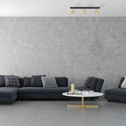 LED Bodové svítidlo TUNE 3xGU10/4,8W/230V zlatá/černá
