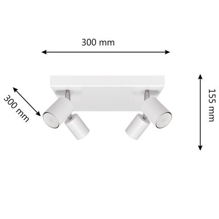 LED Bodové svítidlo TUNE 4xGU10/4,8W/230V bílá