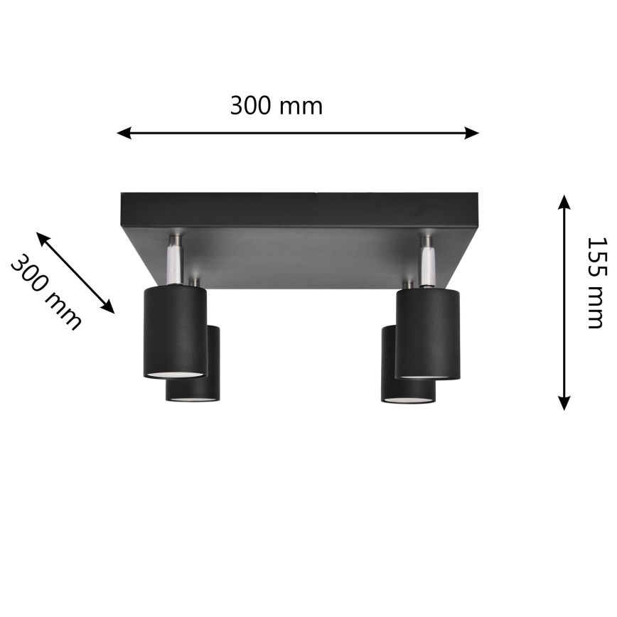 LED Bodové svítidlo TUNE 4xGU10/4,8W/230V černá