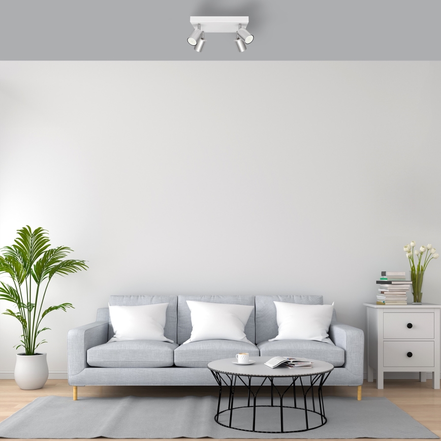 LED Bodové svítidlo TUNE 4xGU10/4,8W/230V matný chrom/bílá