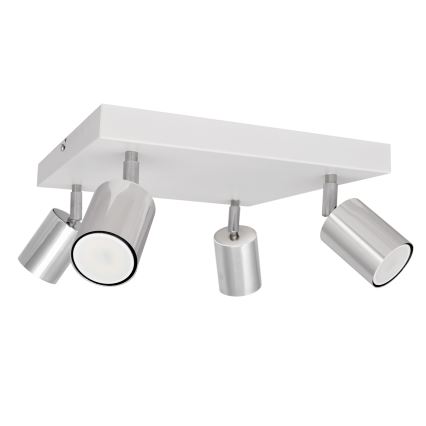 LED Bodové svítidlo TUNE 4xGU10/4,8W/230V matný chrom/bílá