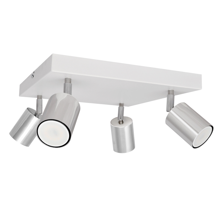 LED Bodové svítidlo TUNE 4xGU10/4,8W/230V matný chrom/bílá