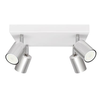 LED Bodové svítidlo TUNE 4xGU10/4,8W/230V matný chrom/bílá