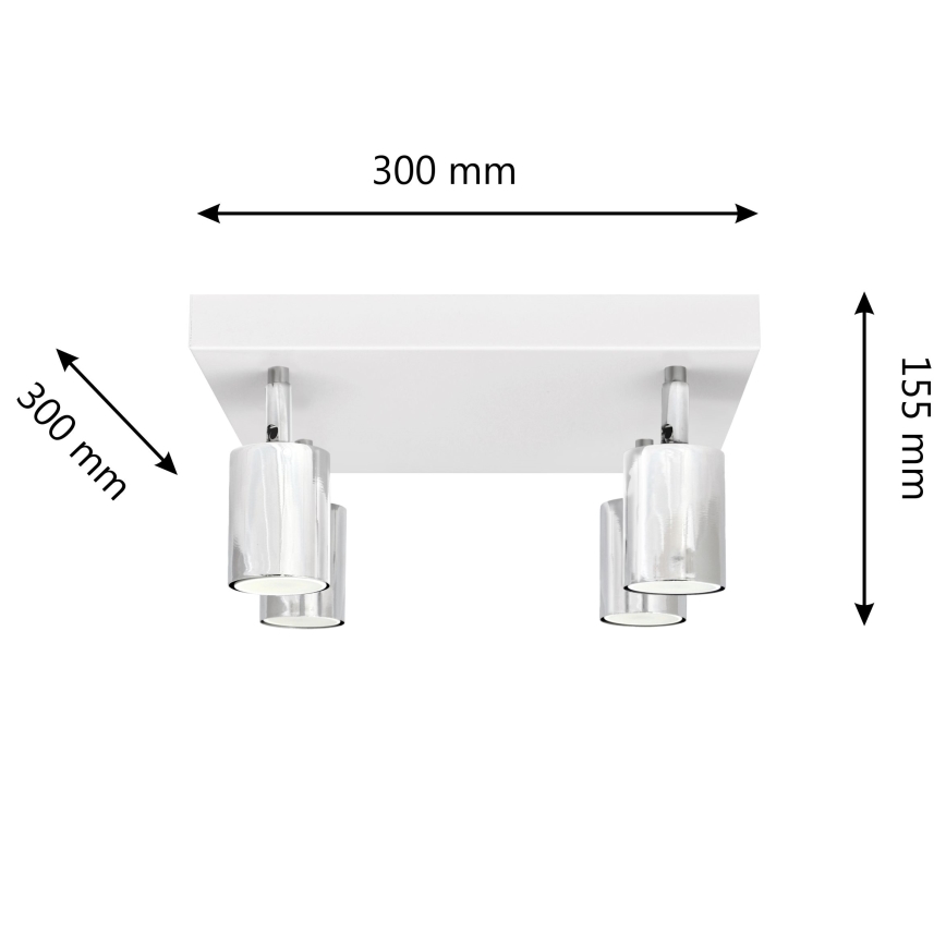 LED Bodové svítidlo TUNE 4xGU10/4,8W/230V matný chrom/bílá