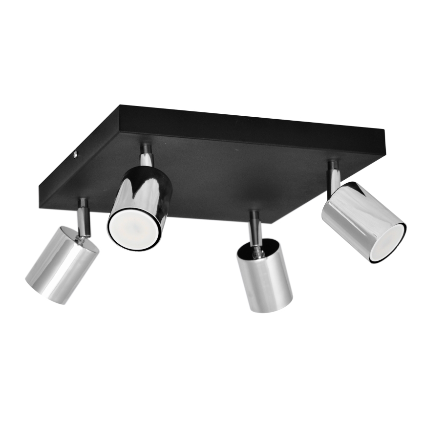 LED Bodové svítidlo TUNE 4xGU10/4,8W/230V matný chrom/černá