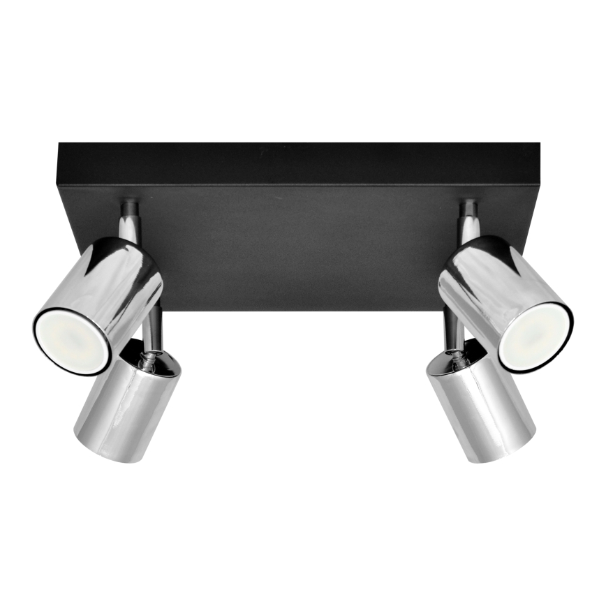 LED Bodové svítidlo TUNE 4xGU10/4,8W/230V matný chrom/černá