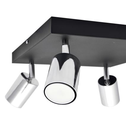 LED Bodové svítidlo TUNE 4xGU10/4,8W/230V matný chrom/černá