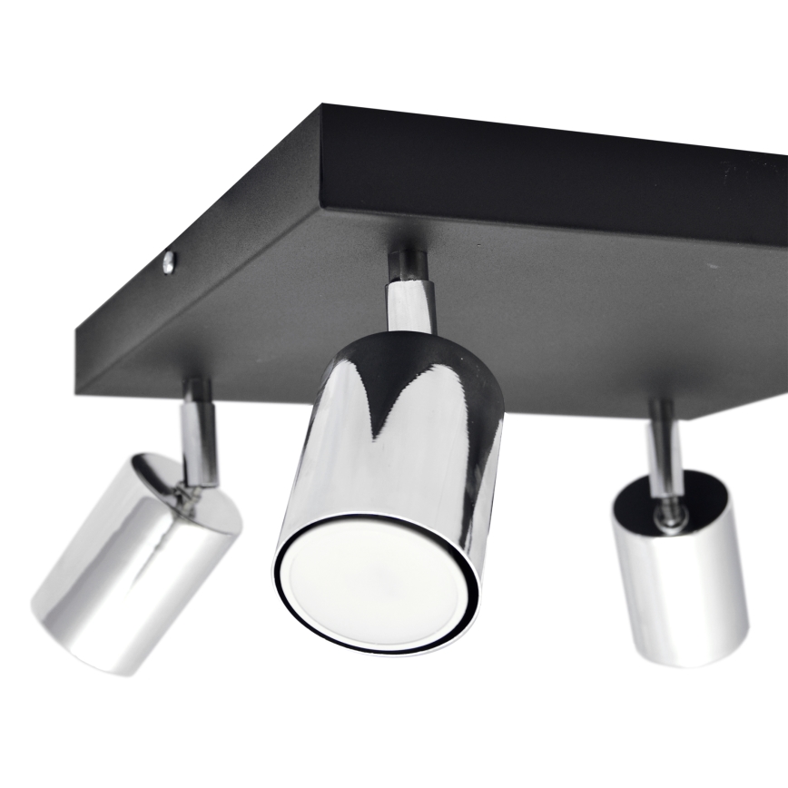 LED Bodové svítidlo TUNE 4xGU10/4,8W/230V matný chrom/černá