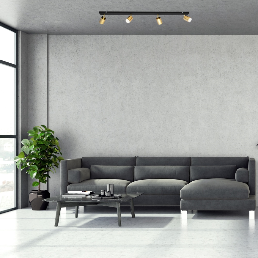LED Bodové svítidlo TUNE 4xGU10/4,8W/230V zlatá/černá