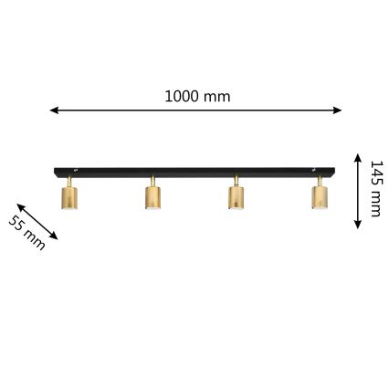 LED Bodové svítidlo TUNE 4xGU10/4,8W/230V zlatá/černá
