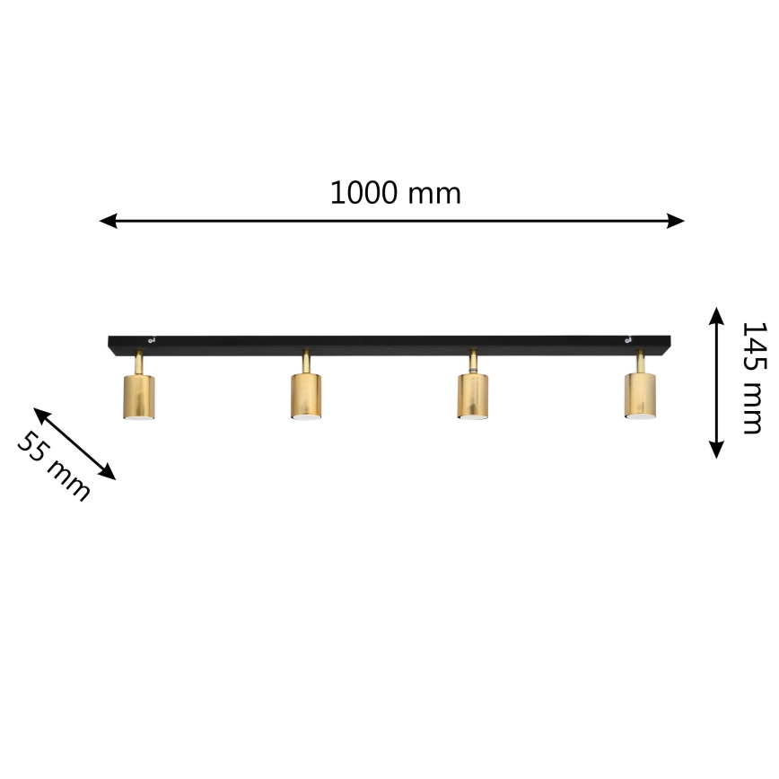 LED Bodové svítidlo TUNE 4xGU10/4,8W/230V zlatá/černá