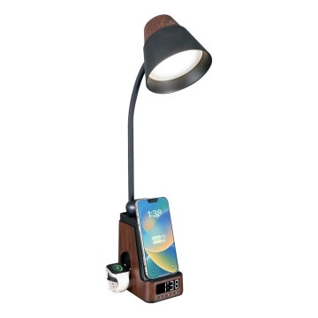LED+CCT Stmívatelná stolní lampa s bezdrátovým nabíjením QI IDEAL LED/8W/230V 2700/4000/5000K hnědá