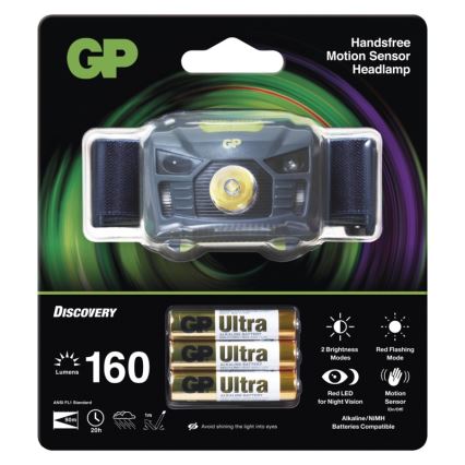 LED Čelovka GP DISCOVERY CH34 2xLED/3xAAA