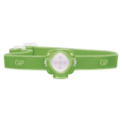LED Čelovka GP EVERYBODY 4xLED/2×CR2025 zelená