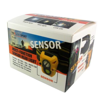 LED Čelovka se senzorem LED/3W/3xAAA