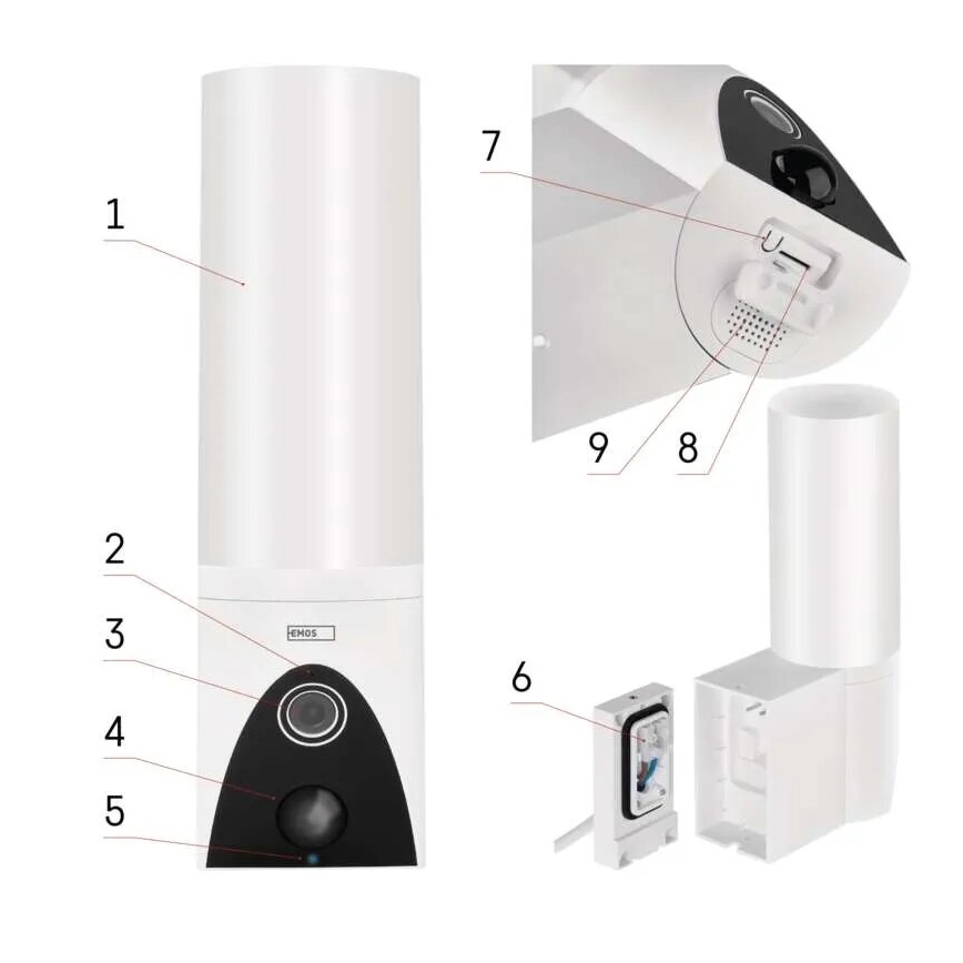 LED Chytrá venkovní kamera se světlem GoSmart LED/12W/230V IP65 Wi-Fi Tuya bílá