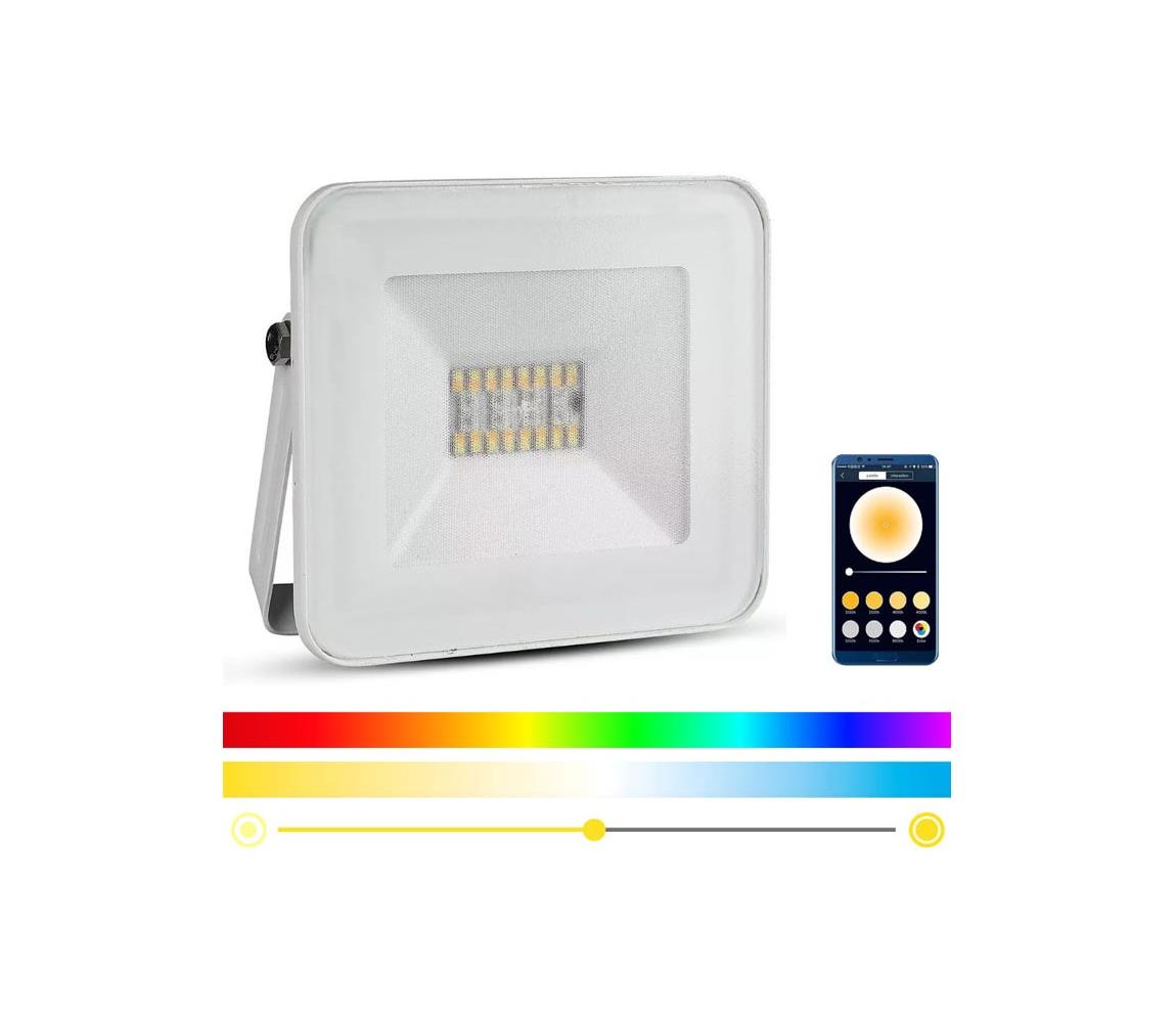 V-Tac LED Chytrý stmívatelný RGB reflektor LED/20W/230V IP65 bílá VT0661