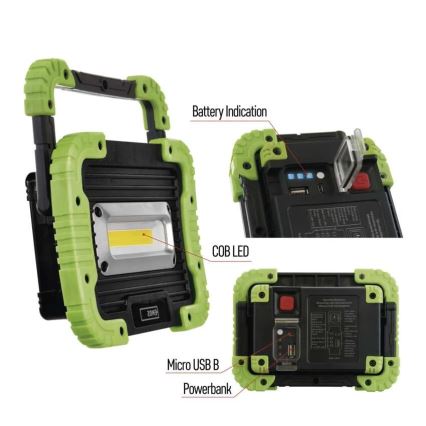 LED COB Nabíjecí reflektor LED/3,7V 3000 mAh IP44