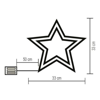 LED Dekorace do okna LED/3xAA multicolor