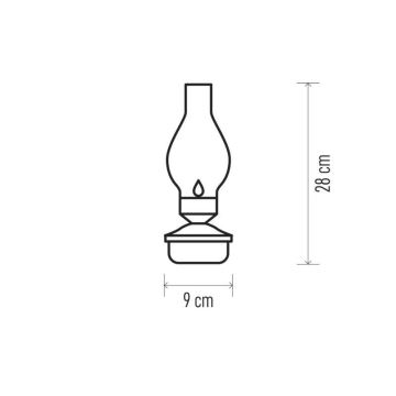 LED Dekorační petrolejka VINTAGE 1xLED/1,5W/3xAA