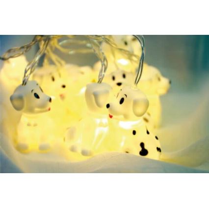 LED Dekorační řetěz 10xLED/2xAA 1,65m pes