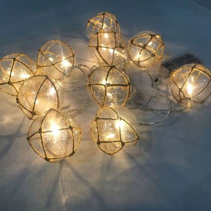 LED Dekorační řetěz AHNE 10xLED/2xAA 2,1 m teplá bílá