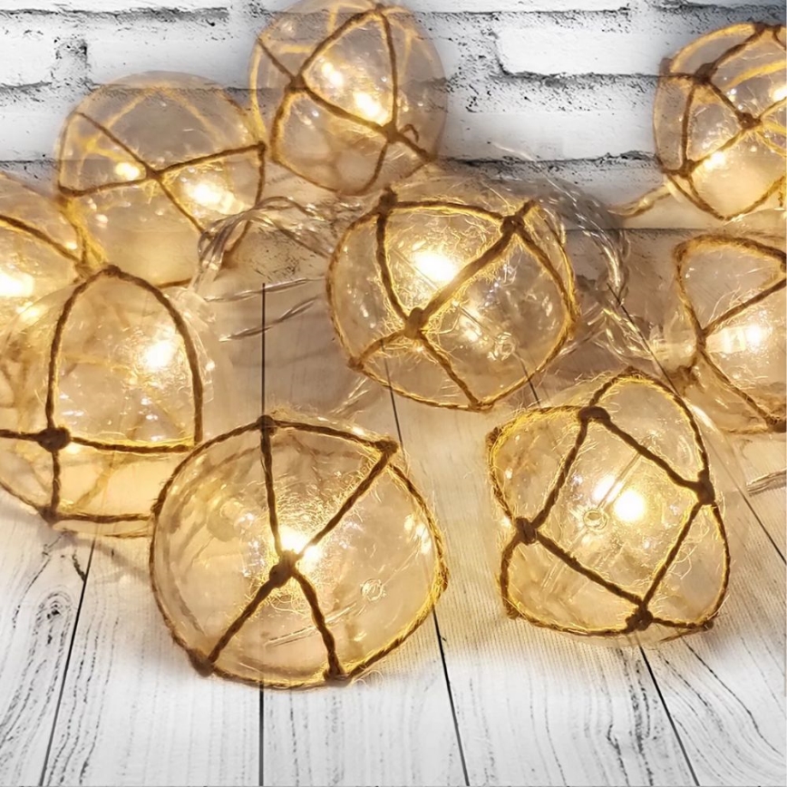 LED Dekorační řetěz AHNE 10xLED/2xAA 2,1 m teplá bílá