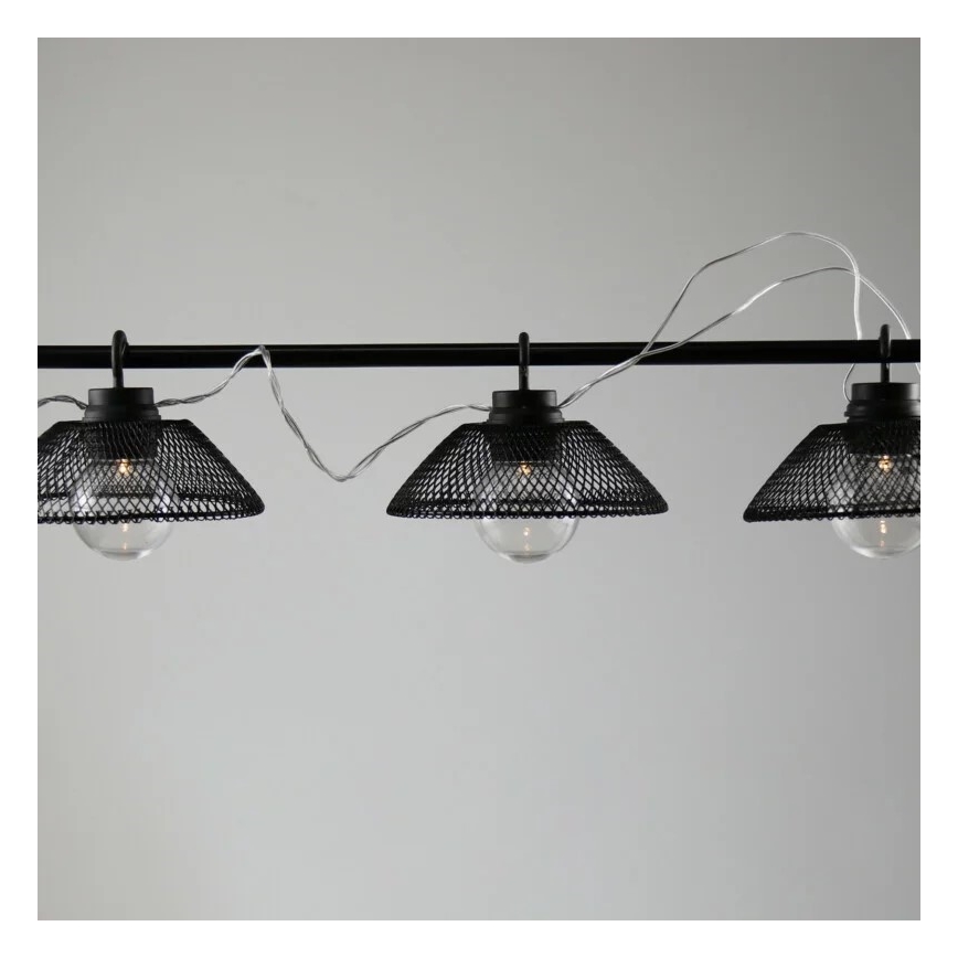 LED Dekorační řetěz ASTRA 10xLED/2xAA 2,1 m černá
