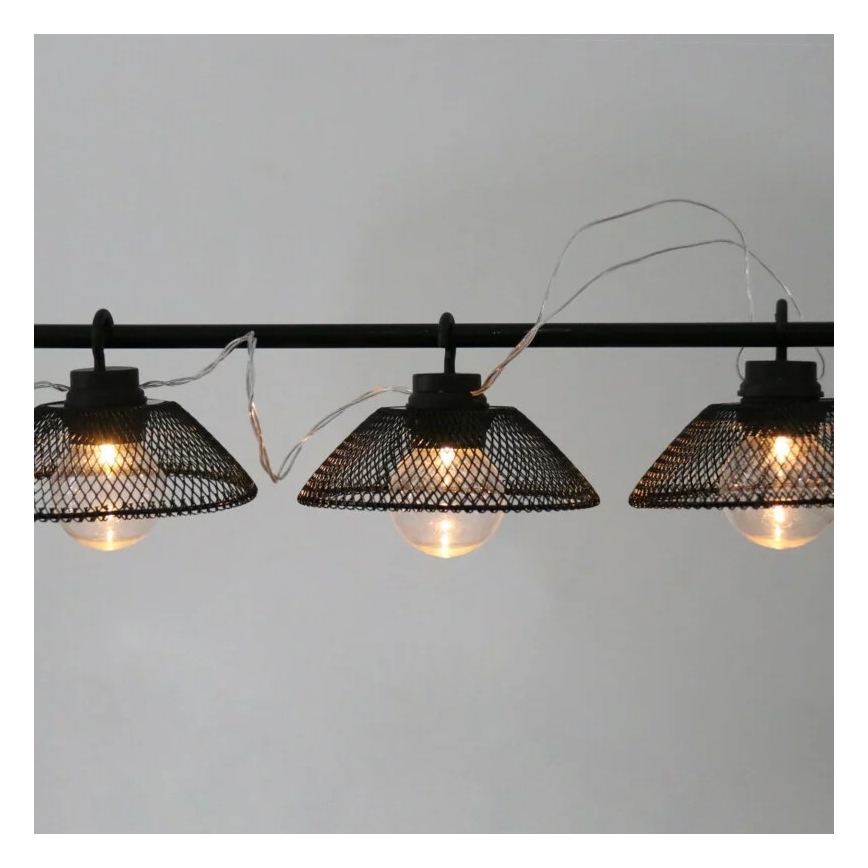 LED Dekorační řetěz ASTRA 10xLED/2xAA 2,1 m černá