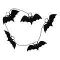 LED Dekorační řetěz HALLOWEEN 10xLED/2xAA/teplá bílá 1,3m netopýři