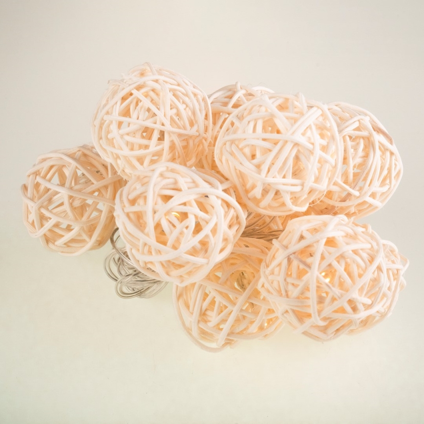 LED Dekorační řetěz RATTAN BALLS LED/2xAA